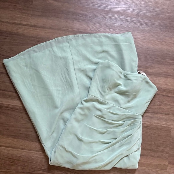 Azazie Strapless Mint Dress - Picture 1 of 10